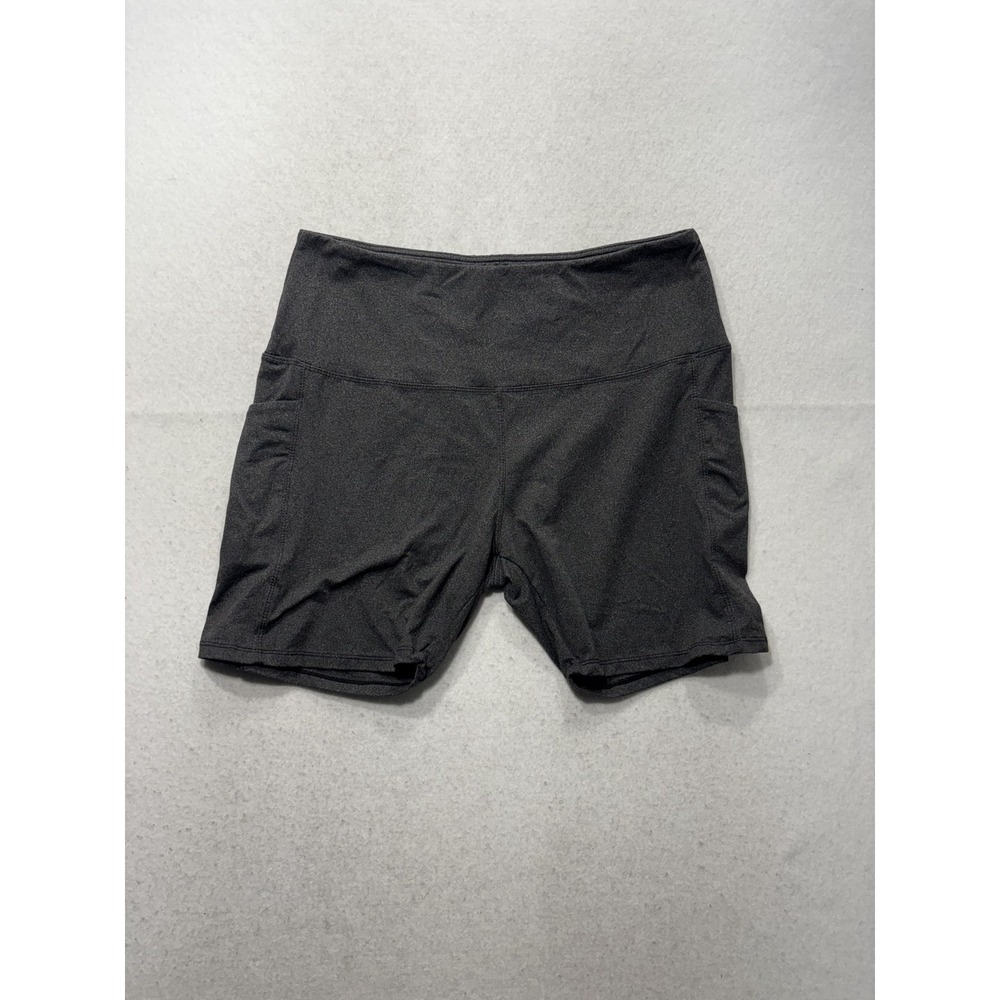 Olive Avenue Biker Shorts Womens 2XL Gray High Rise 7" Inseam Pockets Stretch